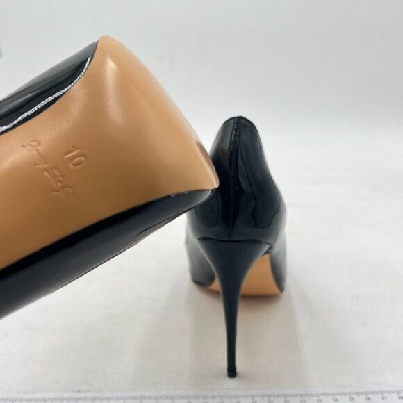 FSJ Women's Chic Pointed Closed Toe Mid Heel Pumps Slip on Stilettos Slide Dress - Picture 5 of 7